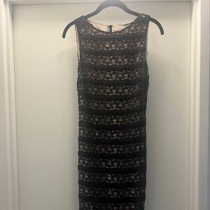 Alice + Olivia Black Lace Midi Dress